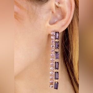 Ettika Date Night Amethyst Crystal Drop Earrings